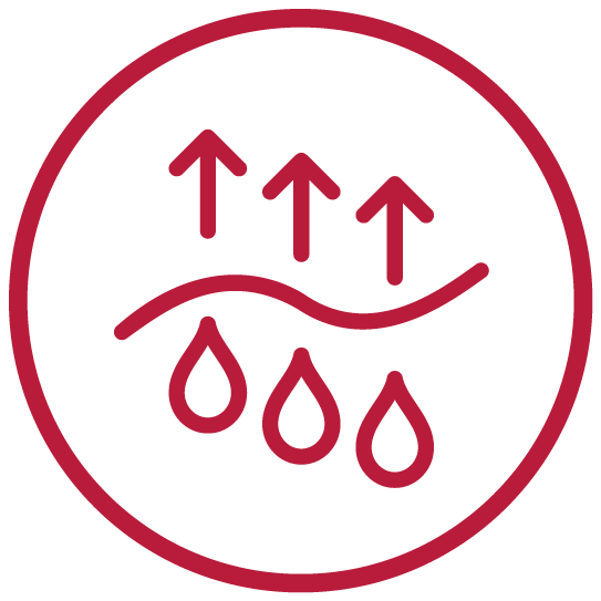 Icon for airflow of a high-performance dehumidifier