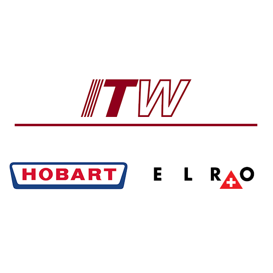 Company logos of ITW, HOBART and ELRO, leading manufacturers of professional warewashing and kitchen systems, recognized for innovative solutions in foodservice and industrial sectors.